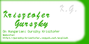 krisztofer gurszky business card